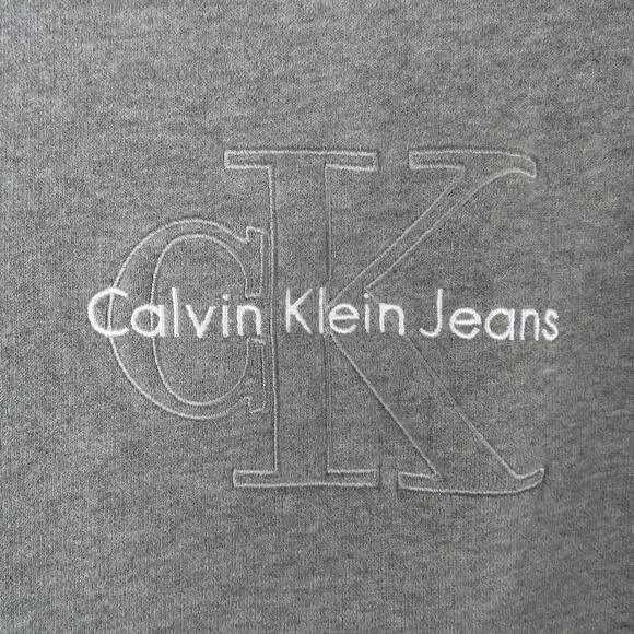 1990s Vintage Calvin Klein Women's Gray Crewneck Pullover Sweatshirt Large Retro - Picture 4 of 7